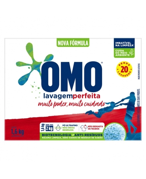 LAVA ROUPAS PÓ OMO LAVAGEM PERFEITA (CARTUCHO) 1.6KG