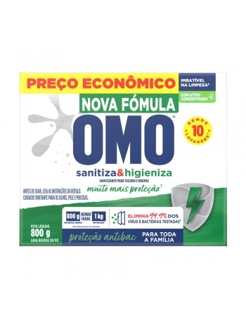 LAVA ROUPAS PÓ OMO LAVAGEM PERFEITA HIGIENIZA E SANITIZA (CARTUCHO) 800G