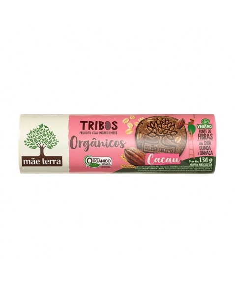 BISCOITO ORGÂNICO MÃE TERRA TRIBOS INTEGRAL CACAU 130G