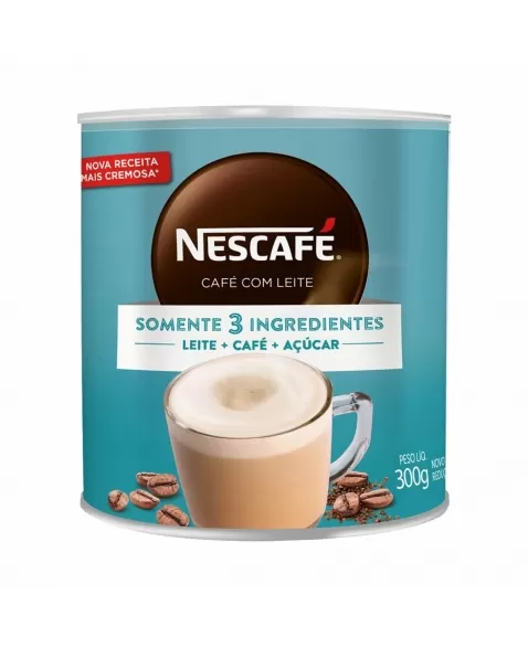 CAFÉ SOLUVEL NESCAFE C/LEITE LATA 300G