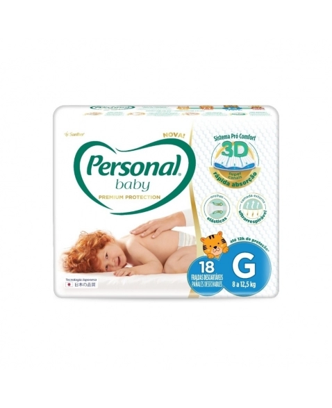 FRALDA PERSONAL BABY PREMIUM PROTECT (G) C/18UN