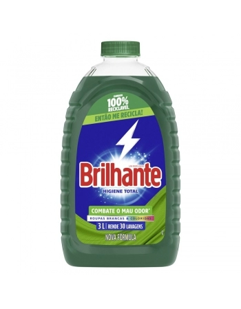 LAVA ROUPAS LIQUIDO BRILHANTE HIGIENE TOTAL (FRASCO) 3L