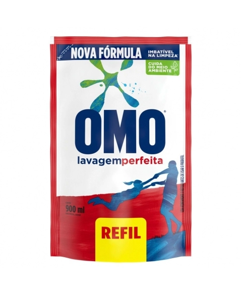 LAVA ROUPAS LIQUIDO OMO LAVAGEM PERFEITA (SACHE) 900ML