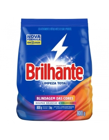 LAVA ROUPAS PÓ BRILHANTE LIMPEZA TOTAL (SACHE) 800G