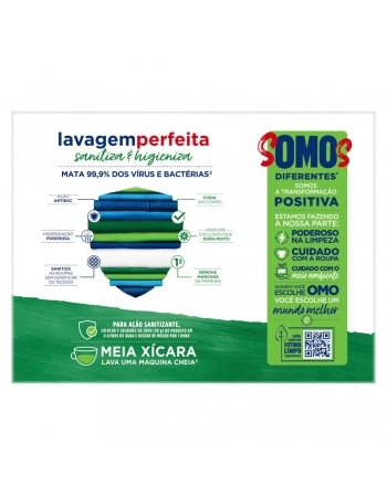 LAVA ROUPAS PÓ OMO LAVAGEM PERFEITA HIGIENIZA E SANITIZA (CARTUCHO) 1.6KG