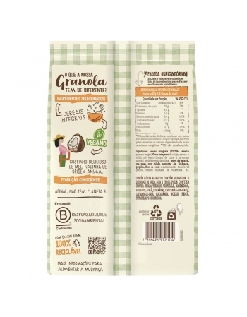 GRANOLA MÃE TERRA FRUTAS E MEL S/AÇUCAR 250G