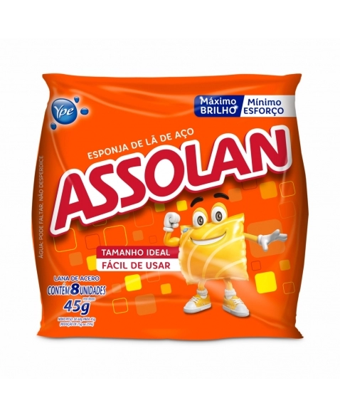 ESPONJA LÃ DE AÇO ASSOLAN 20X8UN (45G)