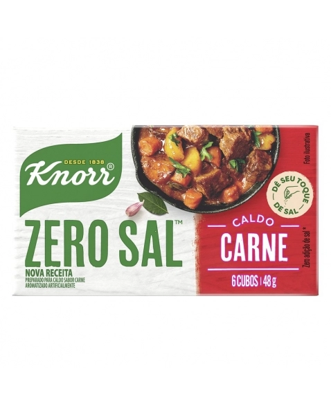 CALDO KNORR ZERO ADIÇÃO DE SAL CARNE (TABLETE) 10X48G