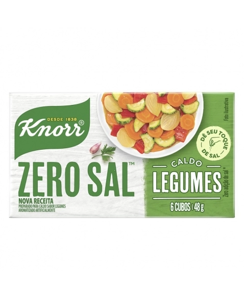 CALDO KNORR ZERO ADIÇÃO DE SAL LEGUMES (TABLETE) 10X48G