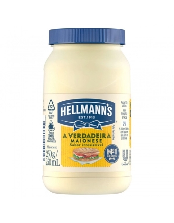 MAIONESE HELLMANNS REGULAR (FRASCO) 250G