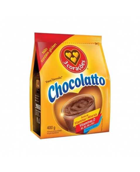 ACHOCOLATADO CHOCOLATTO 3 CORAÇÕES SACHE 400G