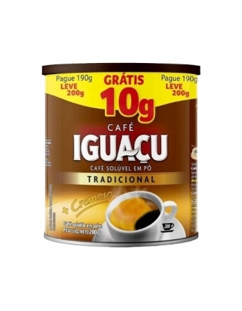 CAFÉ SOLUVEL IGUAÇU TRADICIONAL (GRÁTIS 10G) LATA 200G