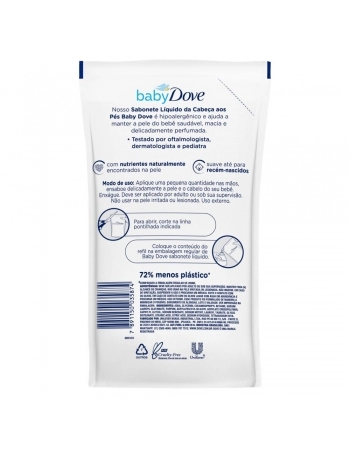 DOVE BABY SAB LIQ HID ENRIQ RFL 12X180ML