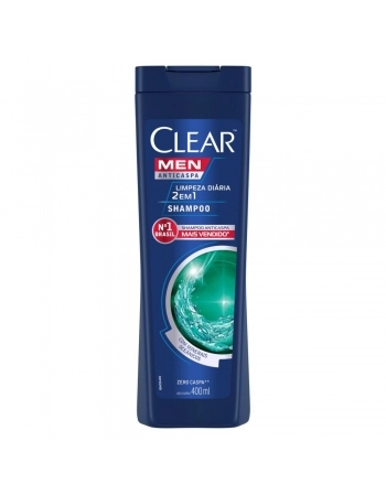 SHAMPOO CLEAR MEN 2EM1 ANTICASPA LIMPEZA DIARIA 400ML