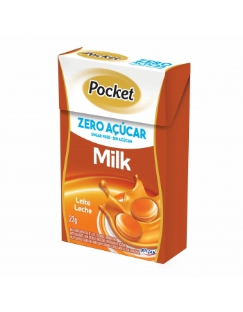 BALA POCKET MILK ZERO ACUCAR 12X10UN