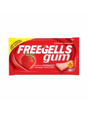 CHICLE FREEGELLS PLAY GUM MORANGO 15UN