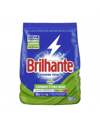 LAVA ROUPAS PÓ BRILHANTE HIGIENE TOTAL ANTIBAC (SACHE) 800G