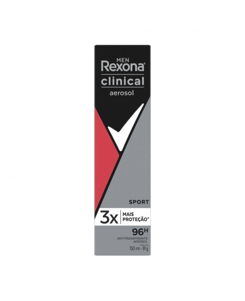 DESODORANTE AEROSOL REXONA MEN CLINICAL SPORT 12X150ML