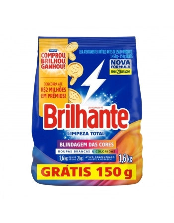 LAVA ROUPAS PÓ BRILHANTE LIMPEZA TOTAL (LV1.6/PG1.45) (SACHE) 1.6KG