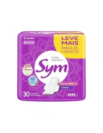 ABSORVENTE SYM SUAVE C/ABAS (LEVE+/PG-) C/30UN