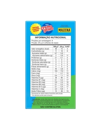 MISTURA MAIZENA CREMOGEMA TRADICIONAL (PROMO) 180G