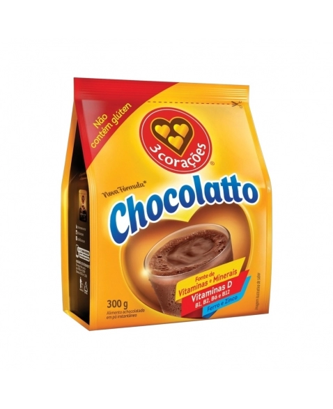 ACHOCOLATADO CHOCOLATTO 3 CORAÇÕES SACHE 300G