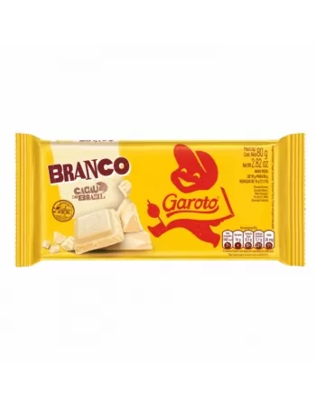 BARRA DE CHOCOLATE GAROTO BRANCO 16X80G