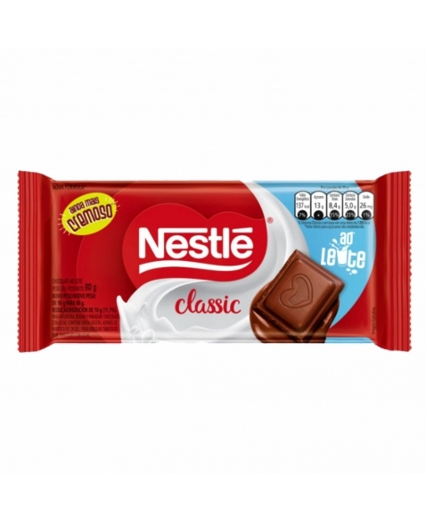 BARRA DE CHOCOLATE CLASSIC AO LEITE 16X80G