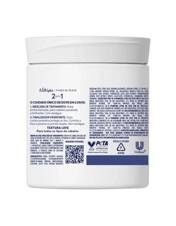 MASCARA DE TRATAMENTO DOVE 2 EM 1 NUTRIÇÃO 500G