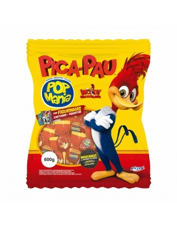 PIRULITO POP MANIA PICA PAU MORANGO 600G