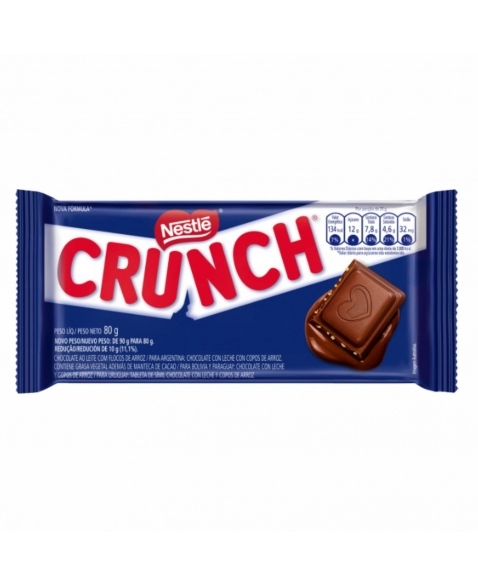 BARRA DE CHOCOLATE CRUNCH 16X80G