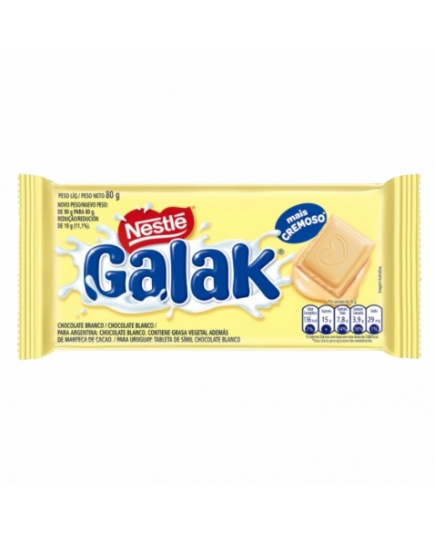 BARRA DE CHOCOLATE GALAK 16X80G