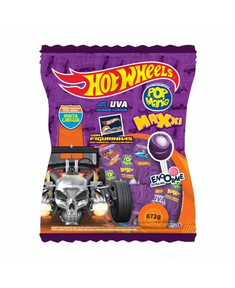 PIRULITO POP MANIA MAXXI HOT WHEELS UVA 672G