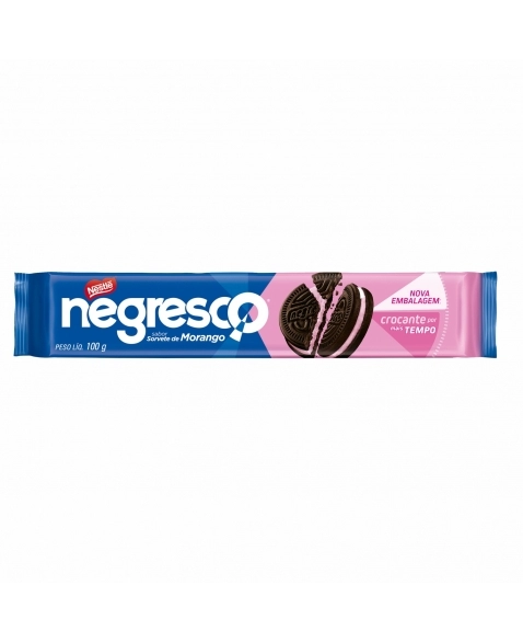 BISCOITO RECHEADO NEGRESCO MORANGO 90G