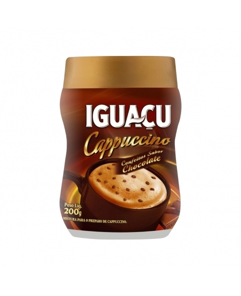 CAPPUCCINO IGUAÇU CONFEITOS DE CHOCOLATE POTE 200G