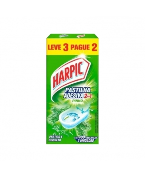 PASTILHA ADESIVA HARPIC 2 EM 1 PINHO (LV3/PG2) 27G