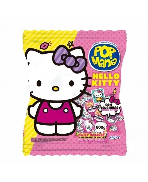 PIRULITO POP MANIA HELLO KITTY MORANGO 600G