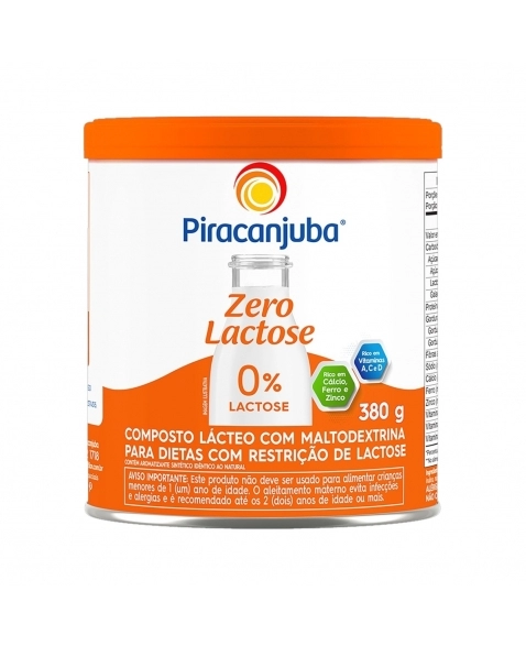 COMPOSTO LACTEO PIRACANJUBA ZERO LACTOSE LATA 380G