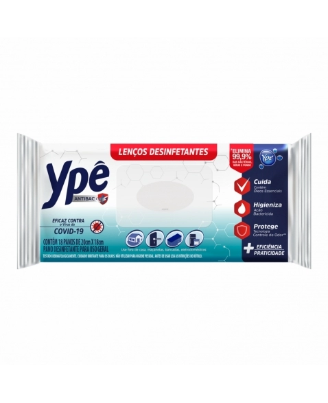 LENÇO DESINFETANTE YPE ANTIBAC C/18UN