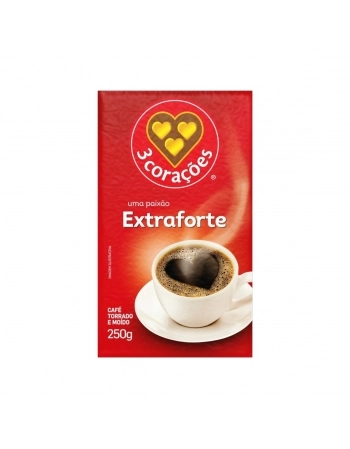 CAFÉ TORRADO E MOIDO 3 CORAÇÕES EXTRA FORTE 250G