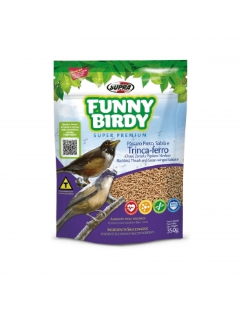 RAÇÃO FUNNY BIRDY PASSARO PRETO, SABIA E TRINCA-FERRO 350G