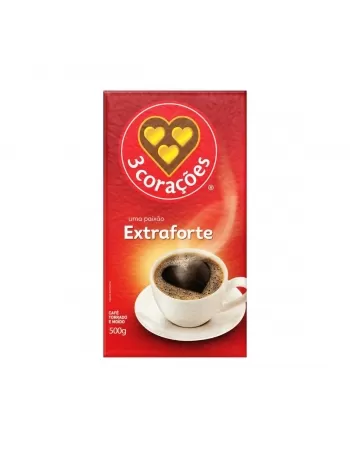 CAFÉ TORRADO E MOIDO 3 CORAÇÕES EXTRA FORTE 500G