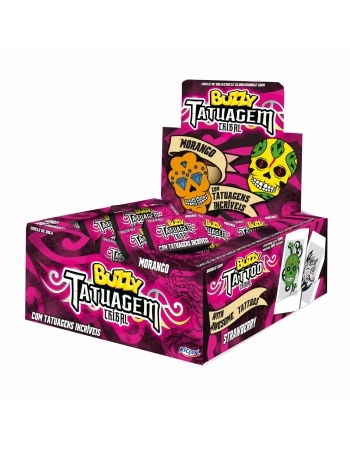 CHICLE BUZZY TATUAGEM TRIBAL MORANGO 100UN