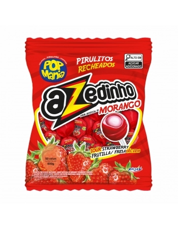 PIRULITO POP MANIA AZEDINHO MORANGO 600G