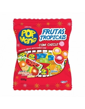 PIRULITO POP MANIA FRUTAS TROPICAIS 600G