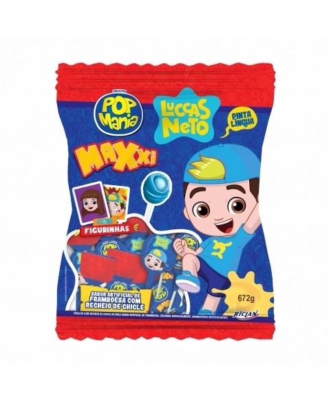 PIRULITO POP MANIA MAXXI LUCCAS NETO FRAMBOESA 672G