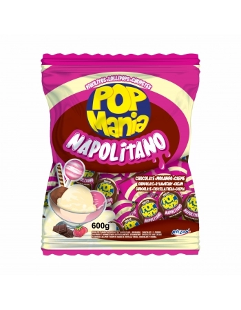 PIRULITO POP MANIA NAPOLITANO 600G