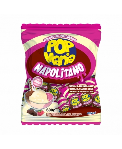 PIRULITO POP MANIA NAPOLITANO 600G