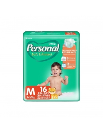 FRALDA PERSONAL SOFT&PROTECT JUMBINHO (M) C/16UN