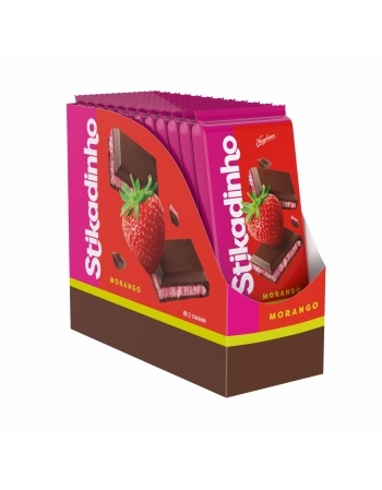 CHOCOLATE STIKADINHO MORANGO (BARRINHA) 12X70G